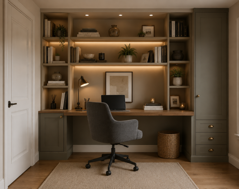 Cozy modern home office nook Meridian Fitout