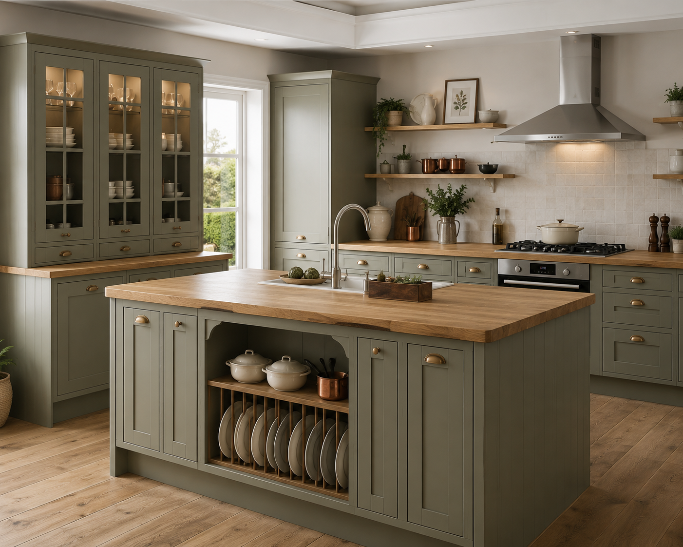Modern farmhouse kitchen with natural light Meridian Fitout